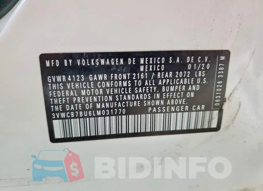 3VWCB7BU6LM031770 Photo# 13