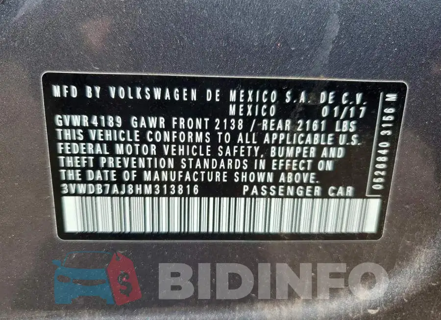 3VWDB7AJ8HM313816 Photo# 12