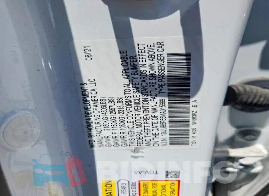 19UUB5F55MA015669 Photo# 12