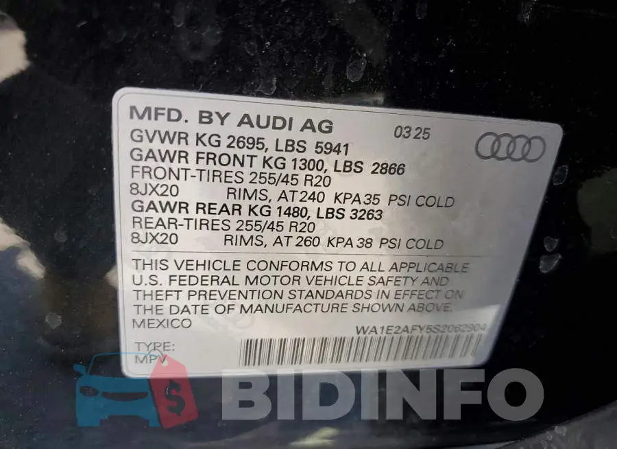 WA1E2AFY5S2062904 Photo# 13