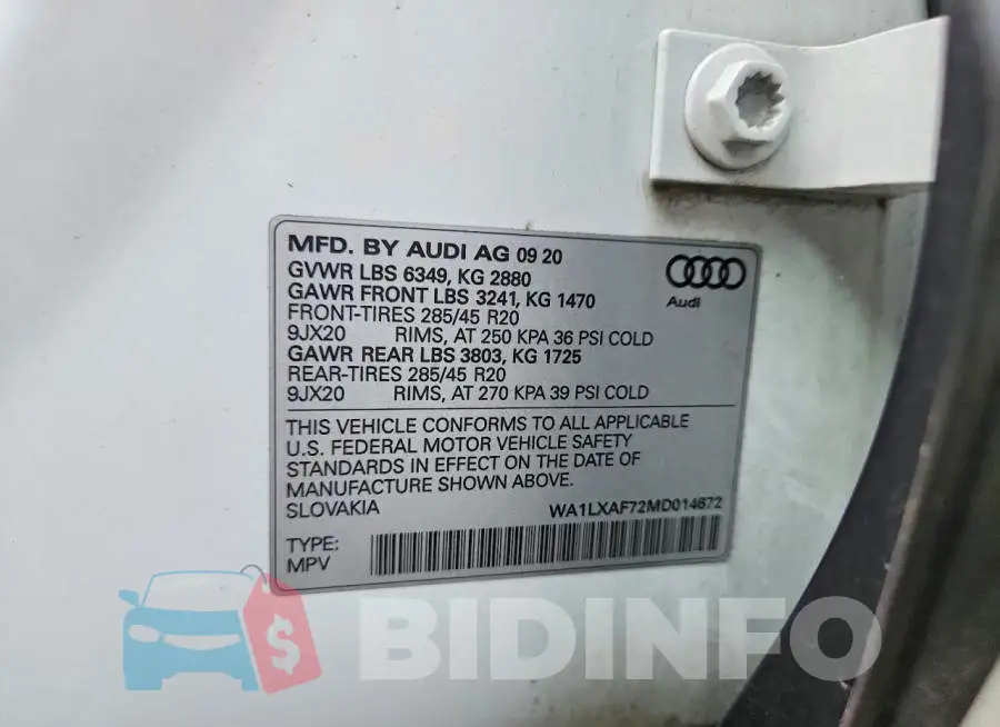 WA1LXAF72MD014672 Photo# 13