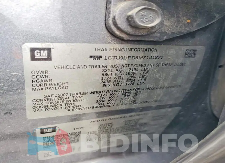 1GTU9DED8MZ141877 Photo# 12