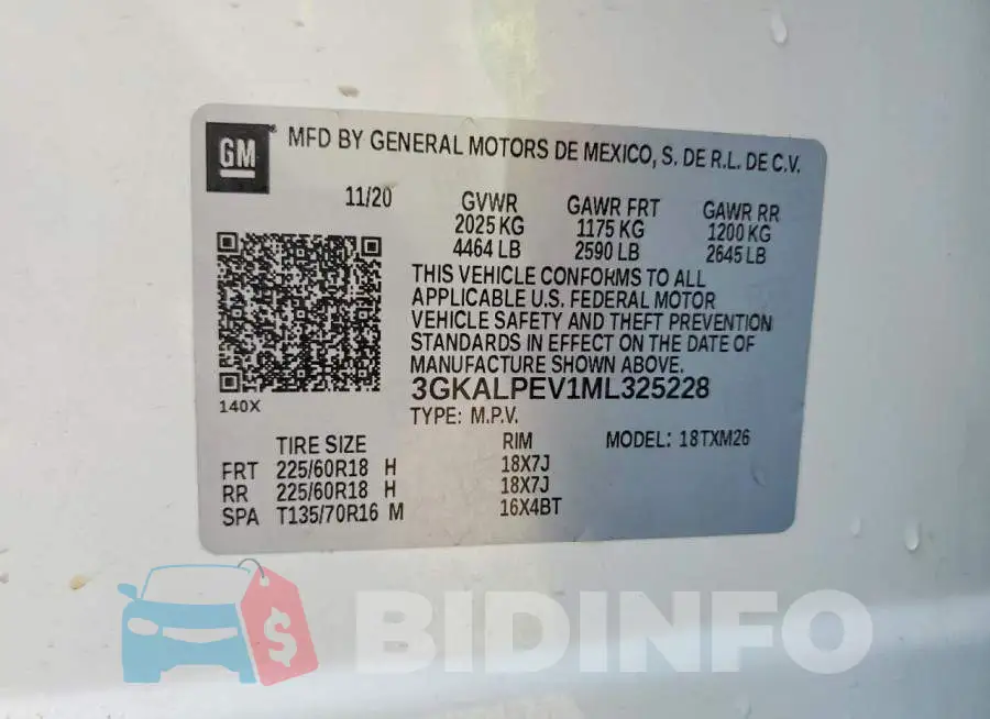3GKALPEV1ML325228 Photo# 13