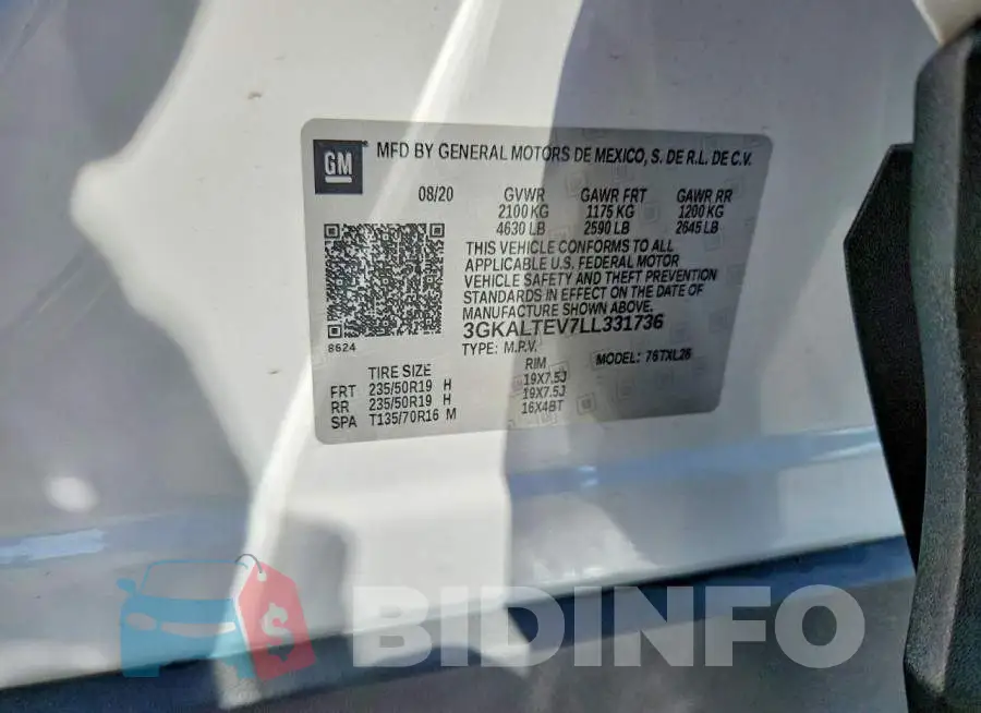 3GKALTEV7LL331736 Photo# 14