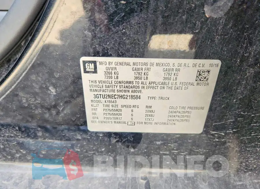 3GTU2NEC7HG218584 Photo# 13