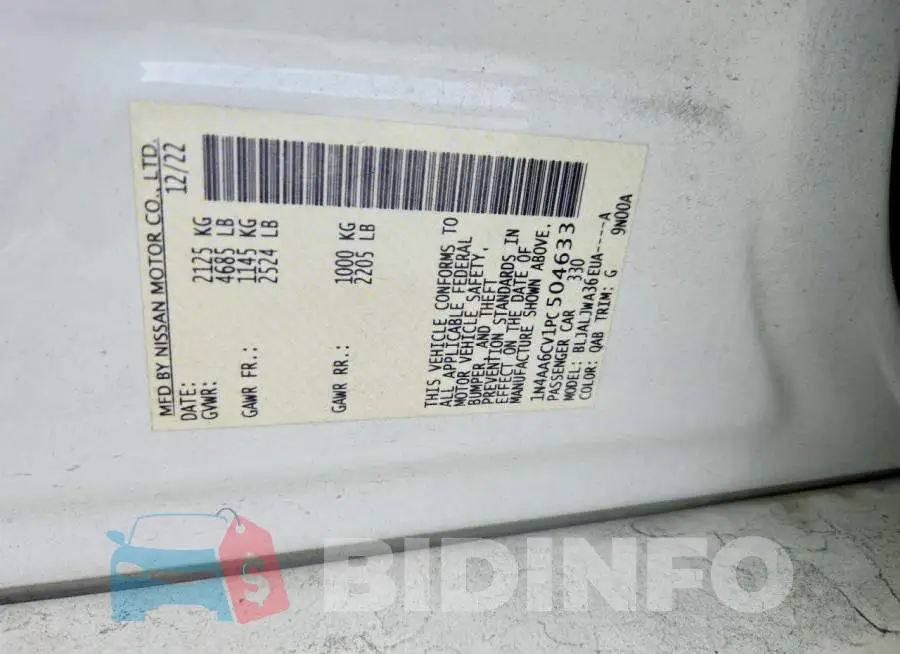 1N4AA6CV1PC504633 Photo# 12