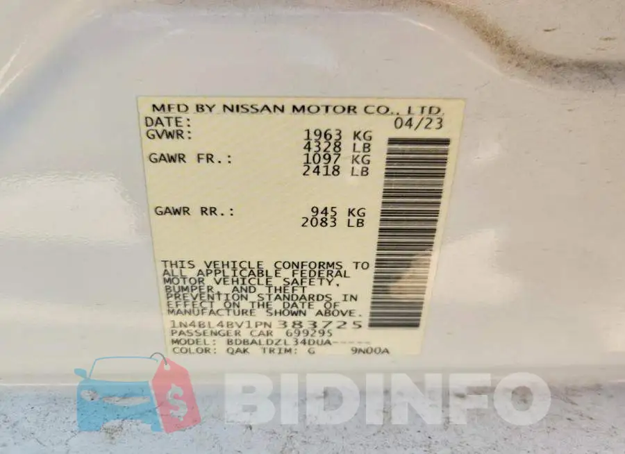 1N4BL4BV1PN383725 Photo# 13