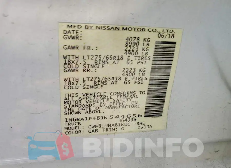 1N6BA1F48JN544656 Photo# 12