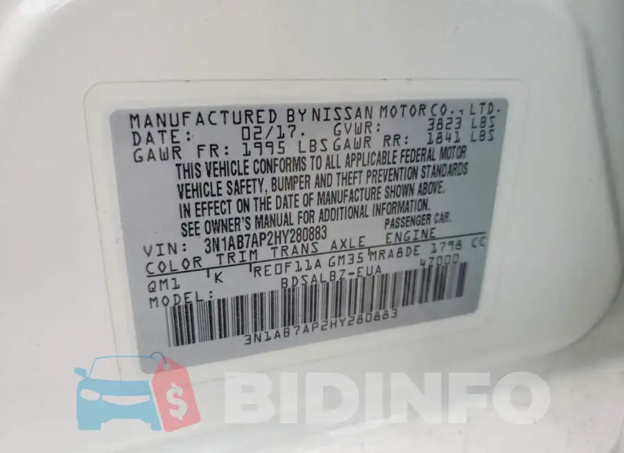 3N1AB7AP2HY280883 Photo# 12