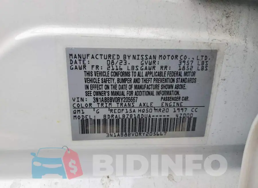 3N1AB8BV0RY205667 Photo# 12