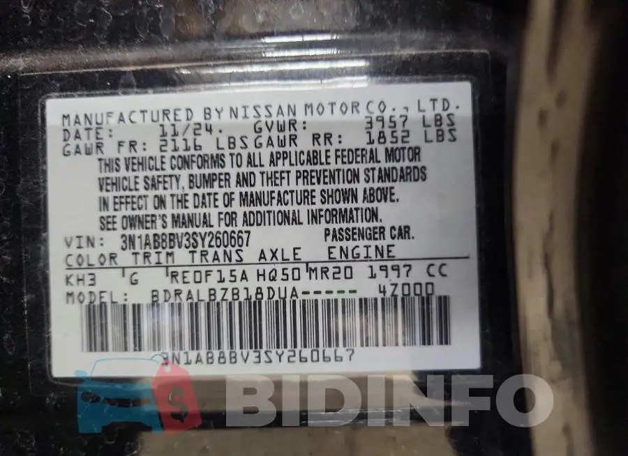 3N1AB8BV3SY260667 Photo# 12