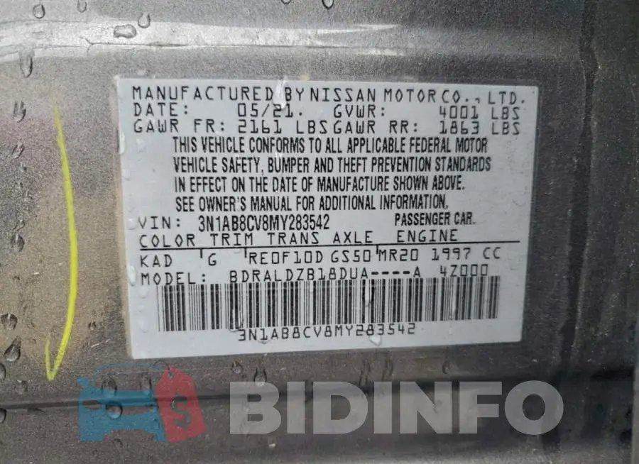 3N1AB8CV8MY283542 Photo# 12
