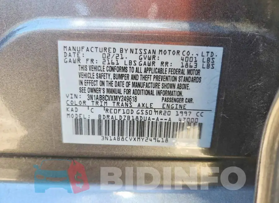 3N1AB8CVXMY249618 Photo# 12