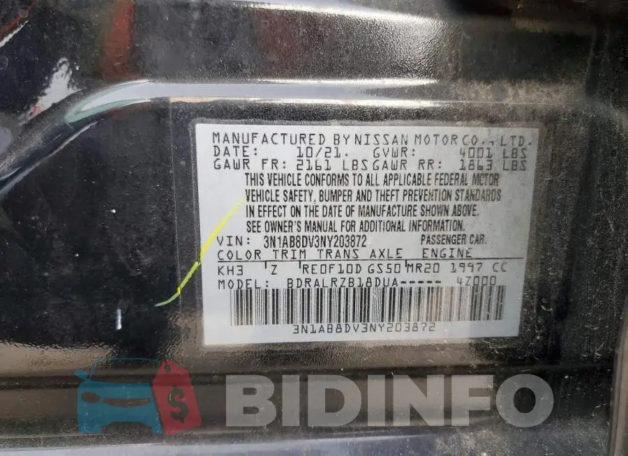 3N1AB8DV3NY203872 Photo# 12