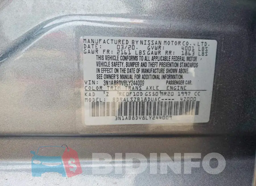 3N1AB8DV8LY244009 Photo# 12