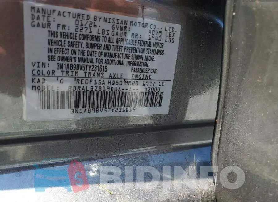 3N1AB9BV5TY231615 Photo# 13