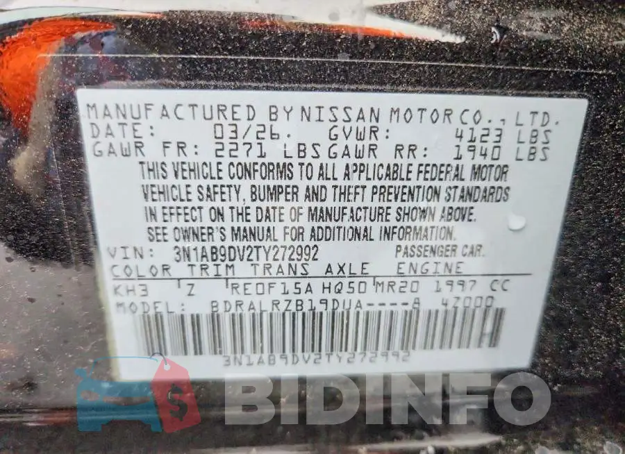 3N1AB9DV2TY272992 Photo# 12