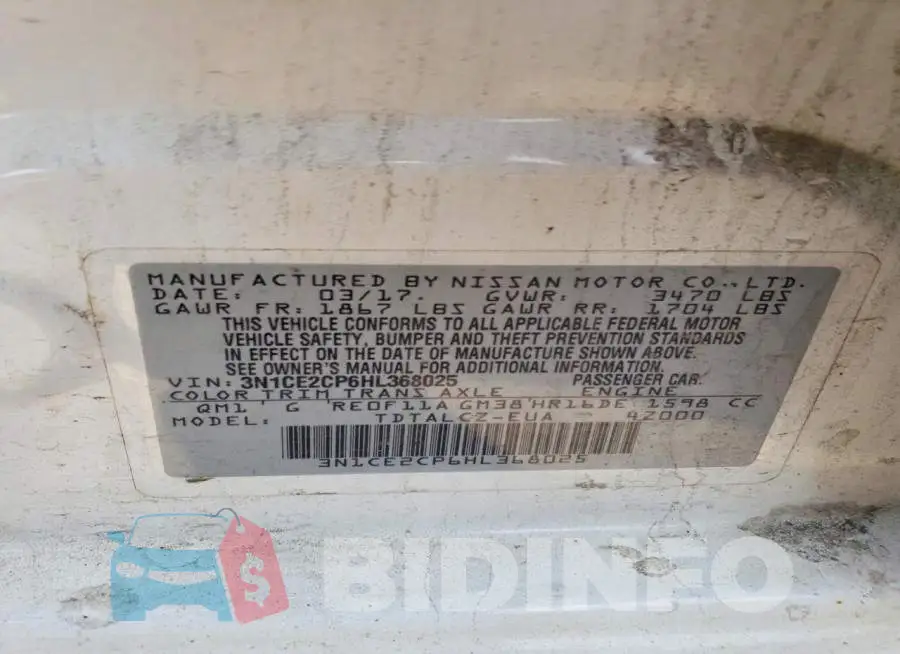 3N1CE2CP6HL368025 Photo# 12