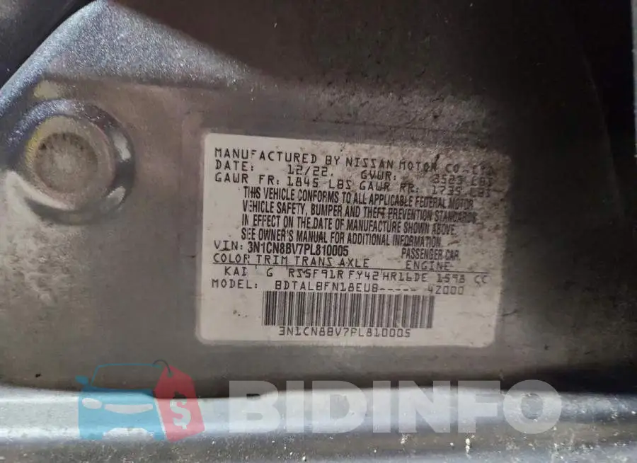 3N1CN8BV7PL810005 Photo# 13