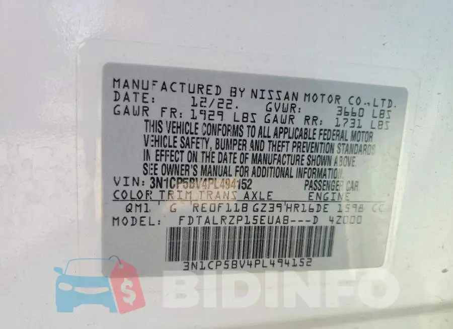 3N1CP5BV4PL494152 Photo# 13