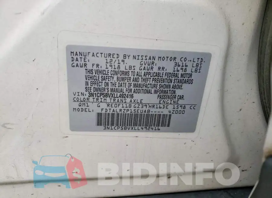 3N1CP5BVXLL492416 Photo# 13