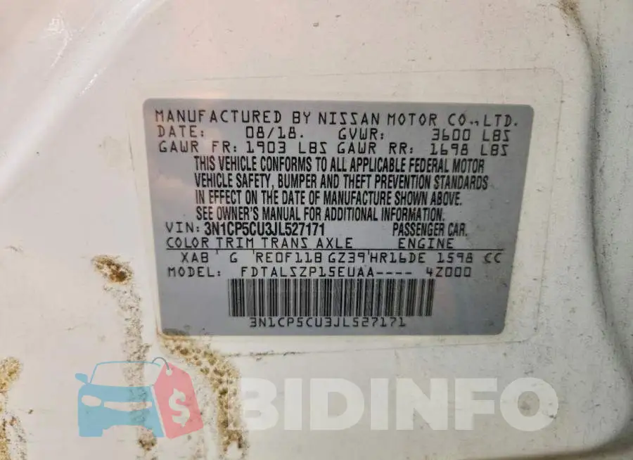 3N1CP5CU3JL527171 Photo# 13
