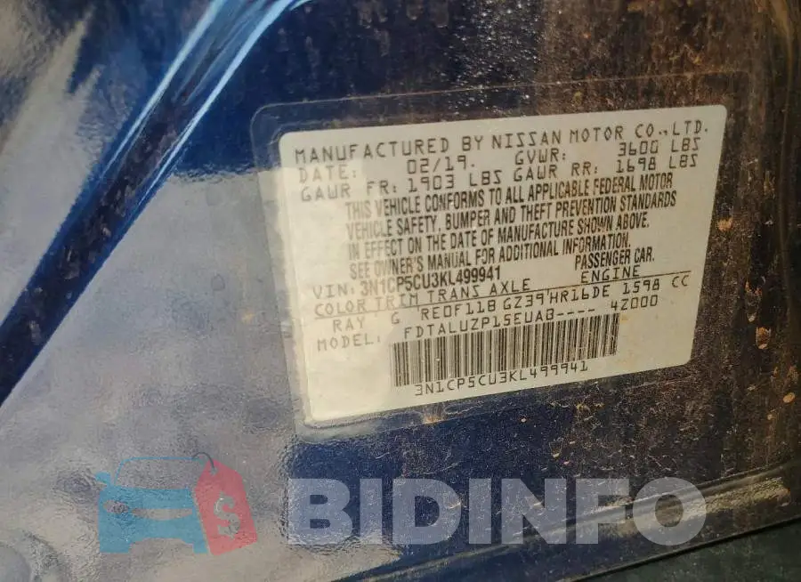 3N1CP5CU3KL499941 Photo# 13