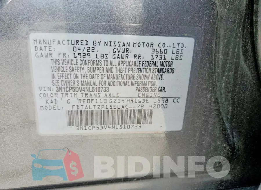3N1CP5DV4NL510733 Photo# 13
