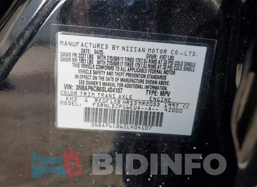 3N8AP6CB6SL404107 Photo# 13