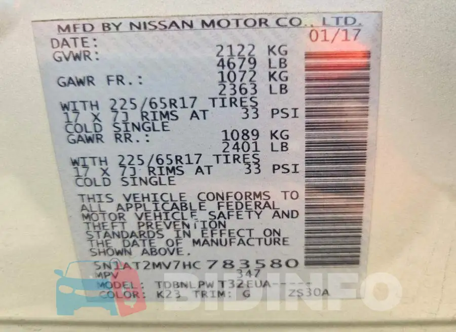 5N1AT2MV7HC783580 Photo# 14