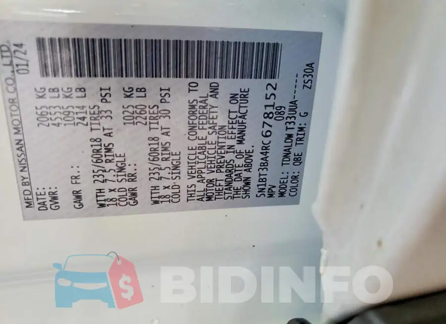 5N1BT3BA4RC678152 Photo# 13