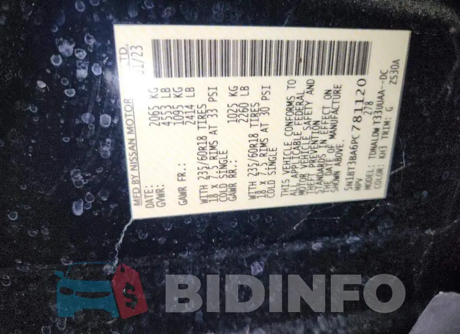 5N1BT3BA6PC781120 Photo# 14