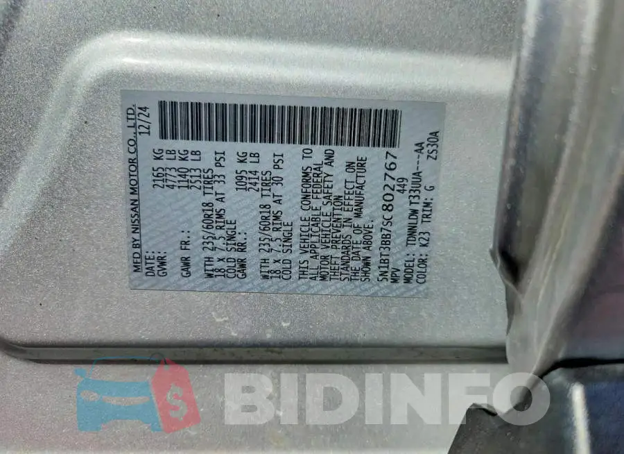 5N1BT3BB7SC802767 Photo# 13