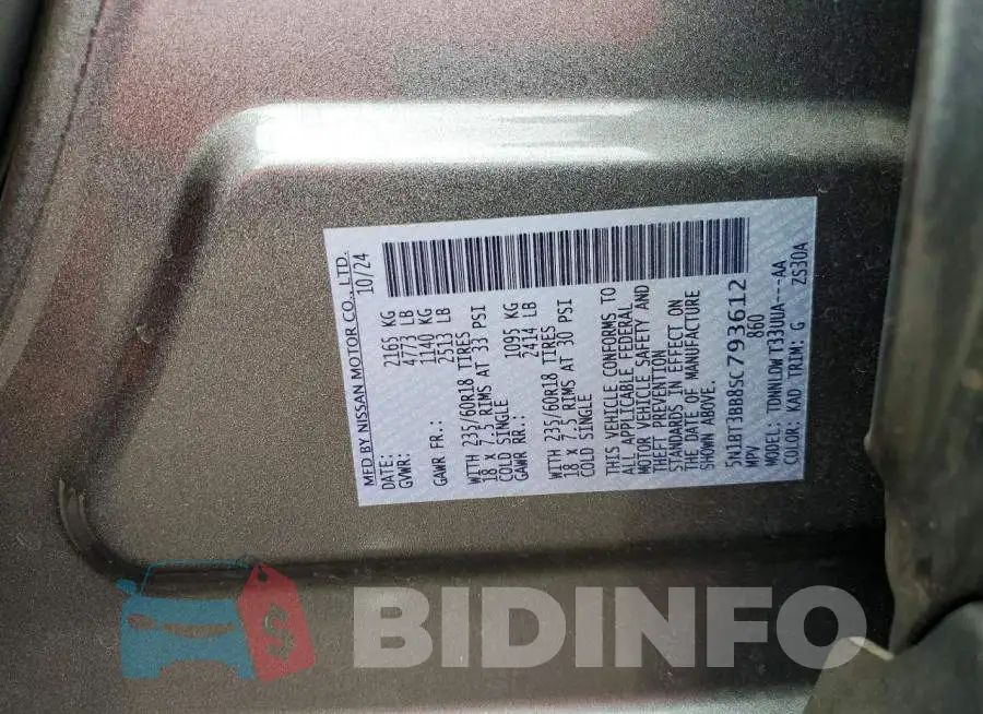 5N1BT3BB8SC793612 Photo# 13