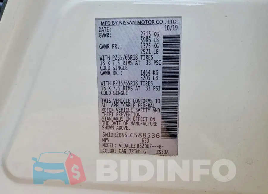 5N1DR2BN5LC588536 Photo# 13