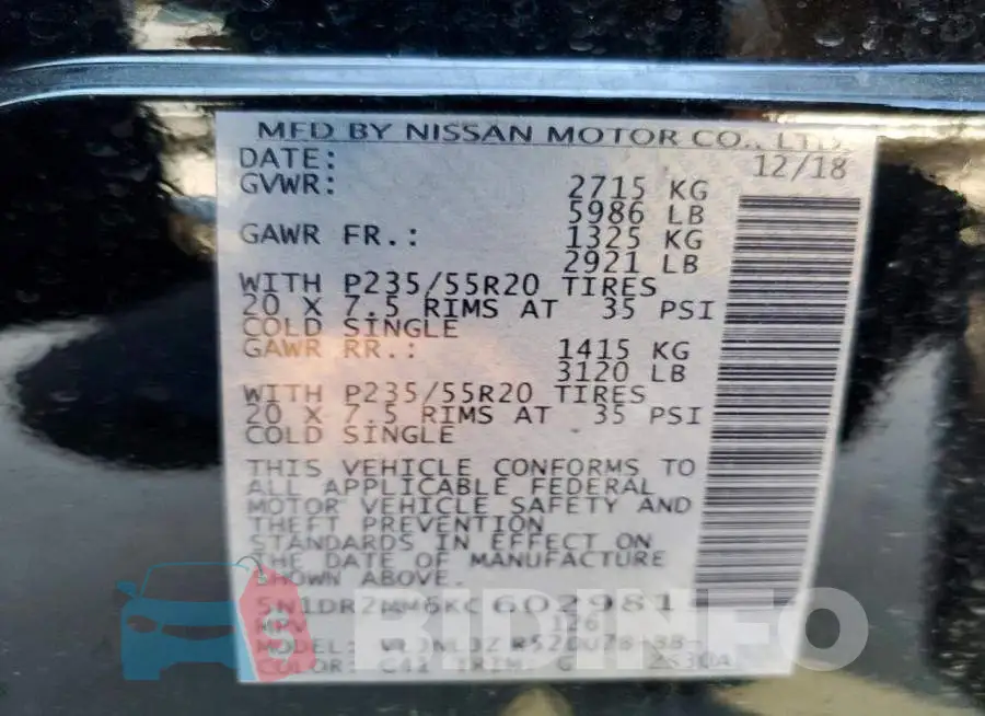 5N1DR2MM6KC602981 Photo# 14