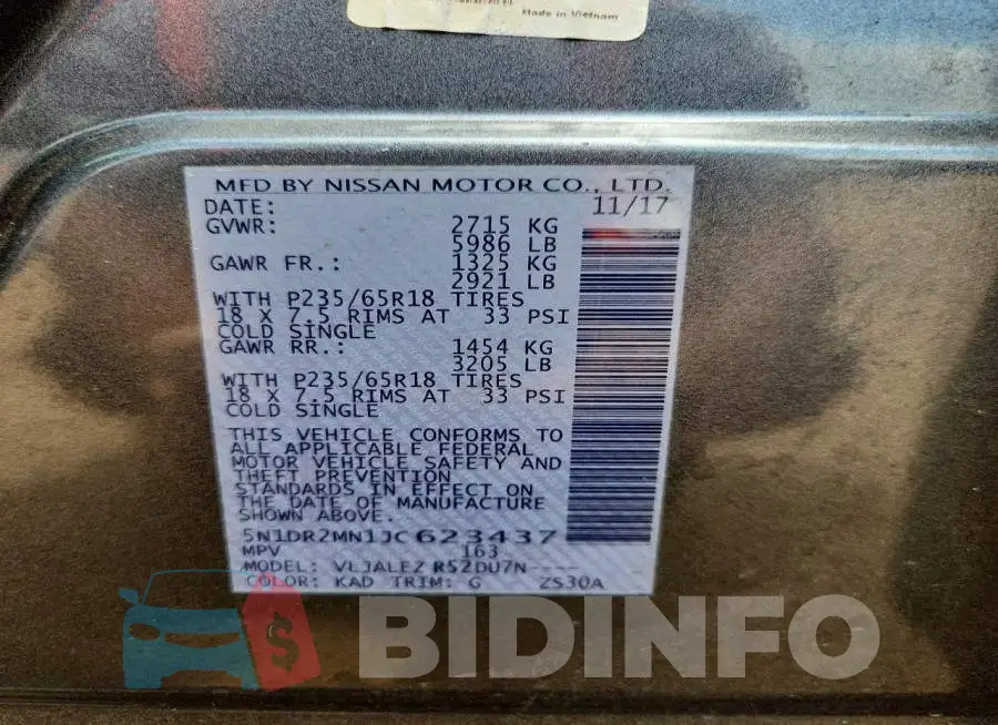 5N1DR2MN1JC623437 Photo# 13