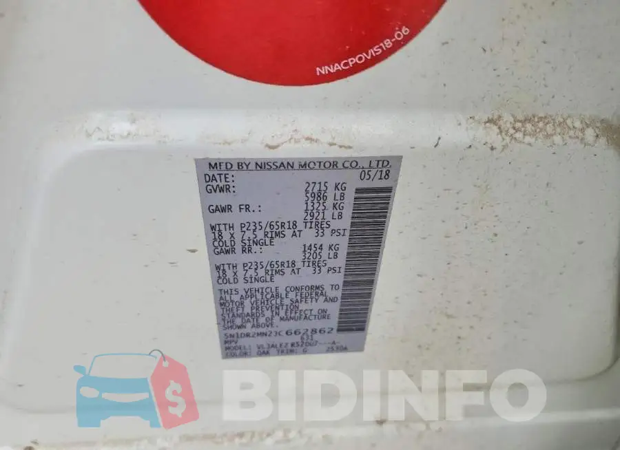 5N1DR2MN2JC662862 Photo# 13