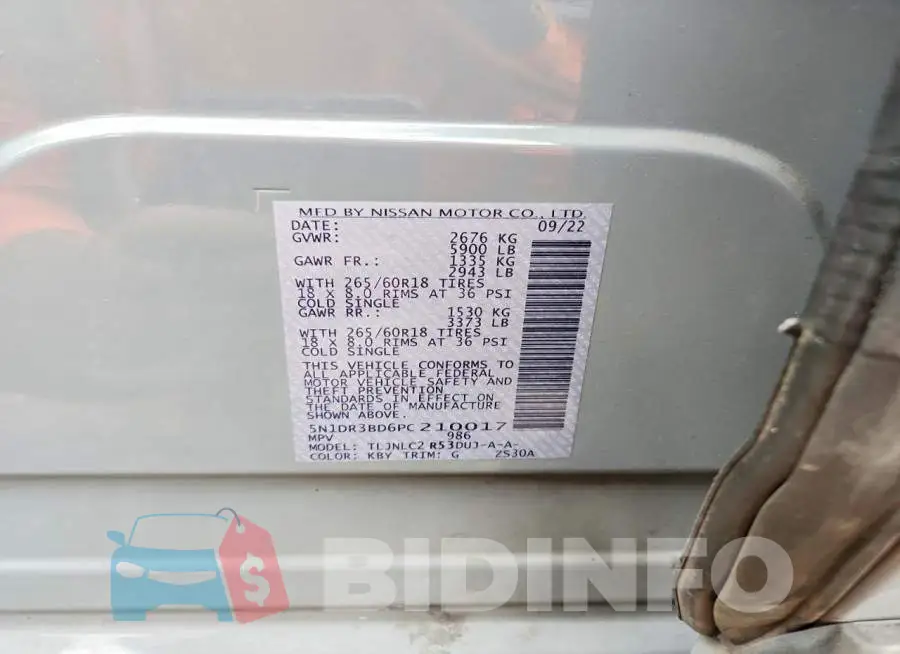 5N1DR3BD6PC210017 Photo# 13