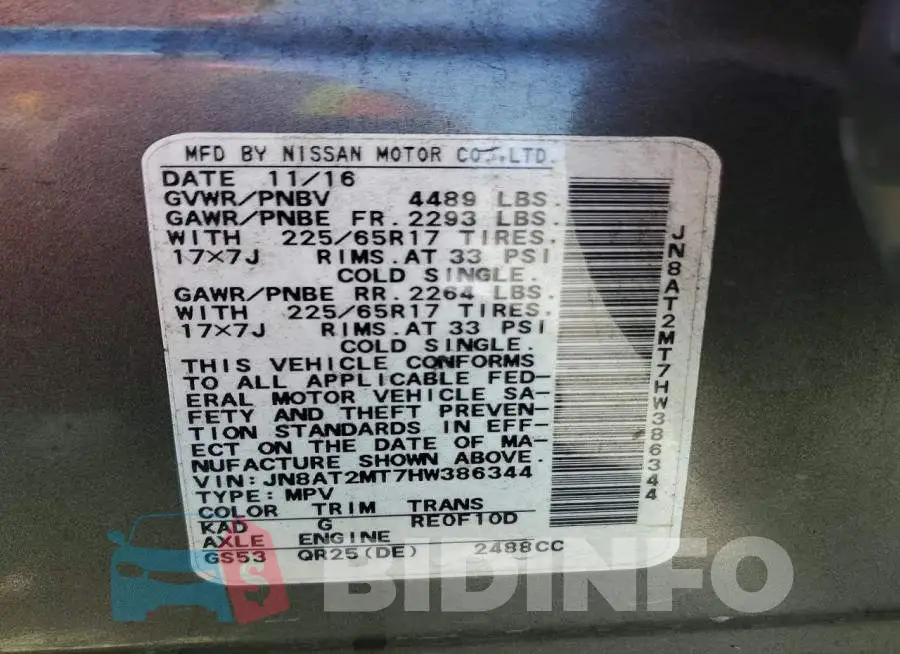 JN8AT2MT7HW386344 Photo# 13