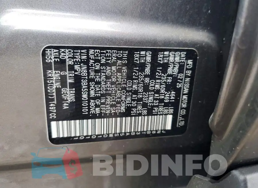 JN8BT3BA5SW010101 Photo# 13
