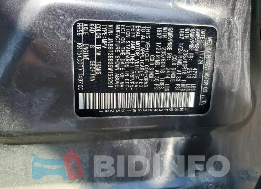 JN8BT3BB3SW155291 Photo# 13