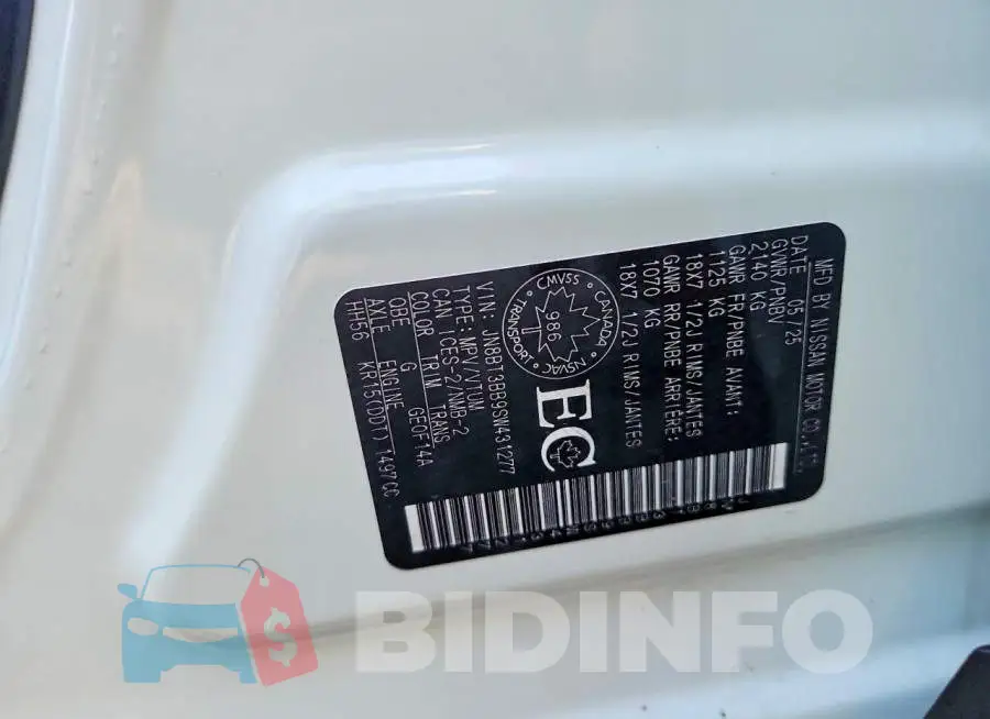 JN8BT3BB9SW431277 Photo# 13