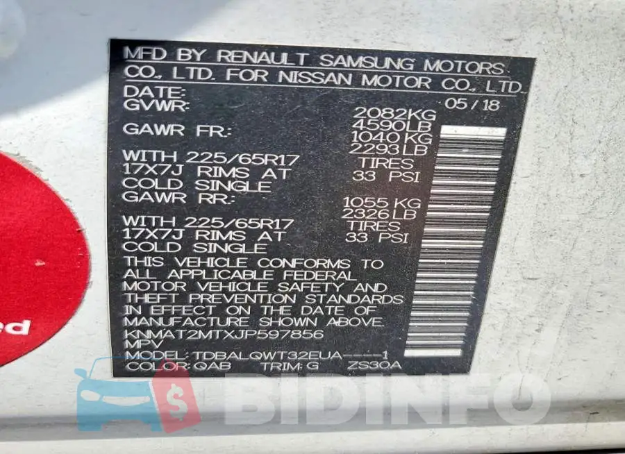 KNMAT2MTXJP597856 Photo# 13