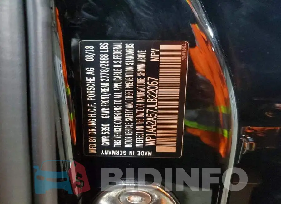 WP1AA2A57JLB22067 Photo# 14