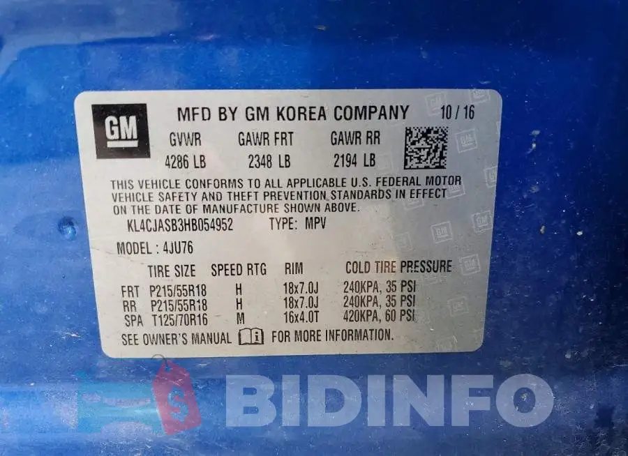 KL4CJASB3HB054952 Photo# 13