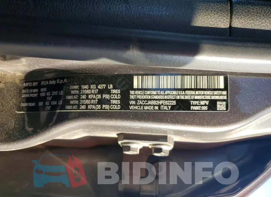 ZACCJABB2HPE62225 Photo# 12