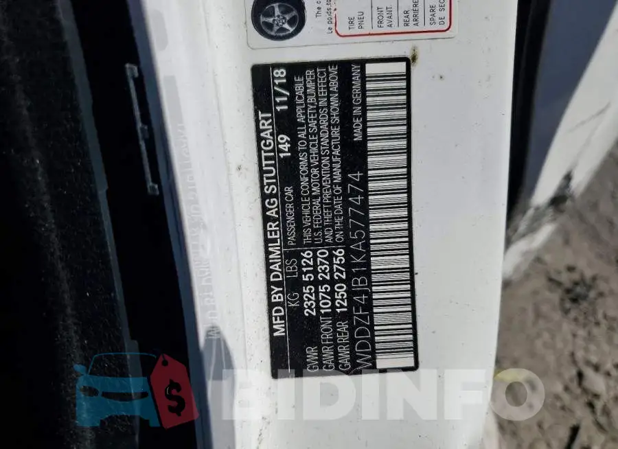 WDDZF4JB1KA577474 Photo# 12