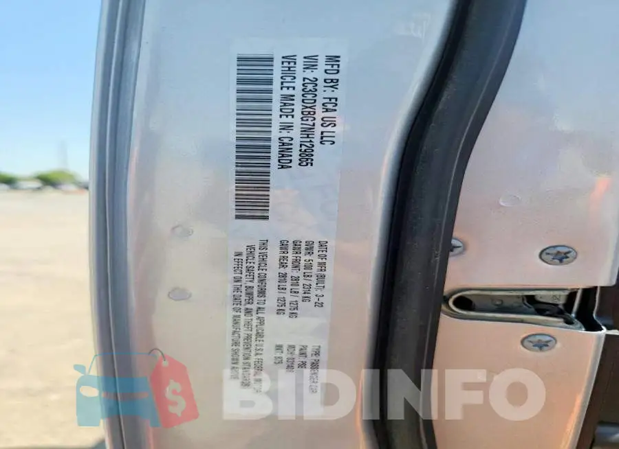 2C3CDXBG7NH129865 Photo# 13