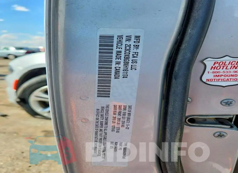 2C3CDXBG8NH161174 Photo# 12